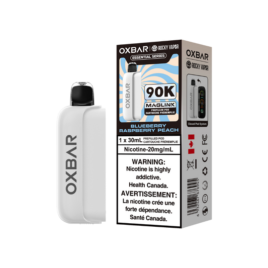 Oxbar Rocky Vapor Maglink Pod 90K bouffées - Pods jetables préremplis myrtille framboise pêche 20Mg
