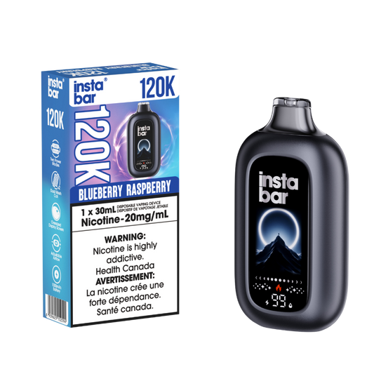 Insta Bar 120K - Blueberry Rechargeable Disposable Vape 20Mg