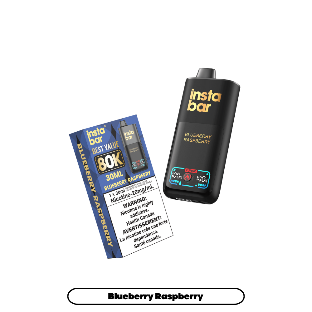 Insta Bar 80K Puffs - Blueberry Raspberry Rechargeable Disposable Vape 20Mg