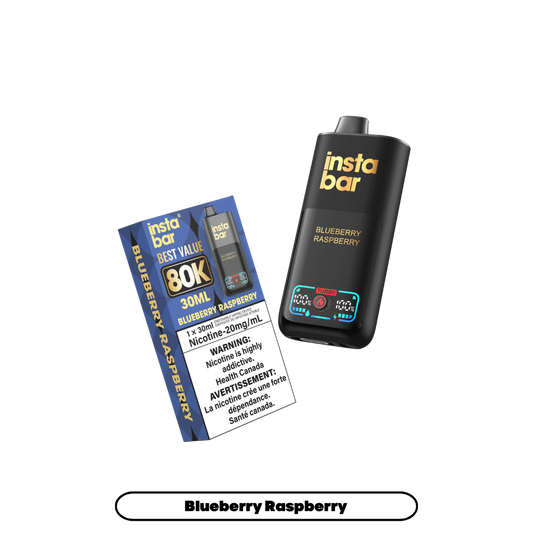 Insta Bar 80K Puffs - Blueberry Raspberry Rechargeable Disposable Vape 20Mg