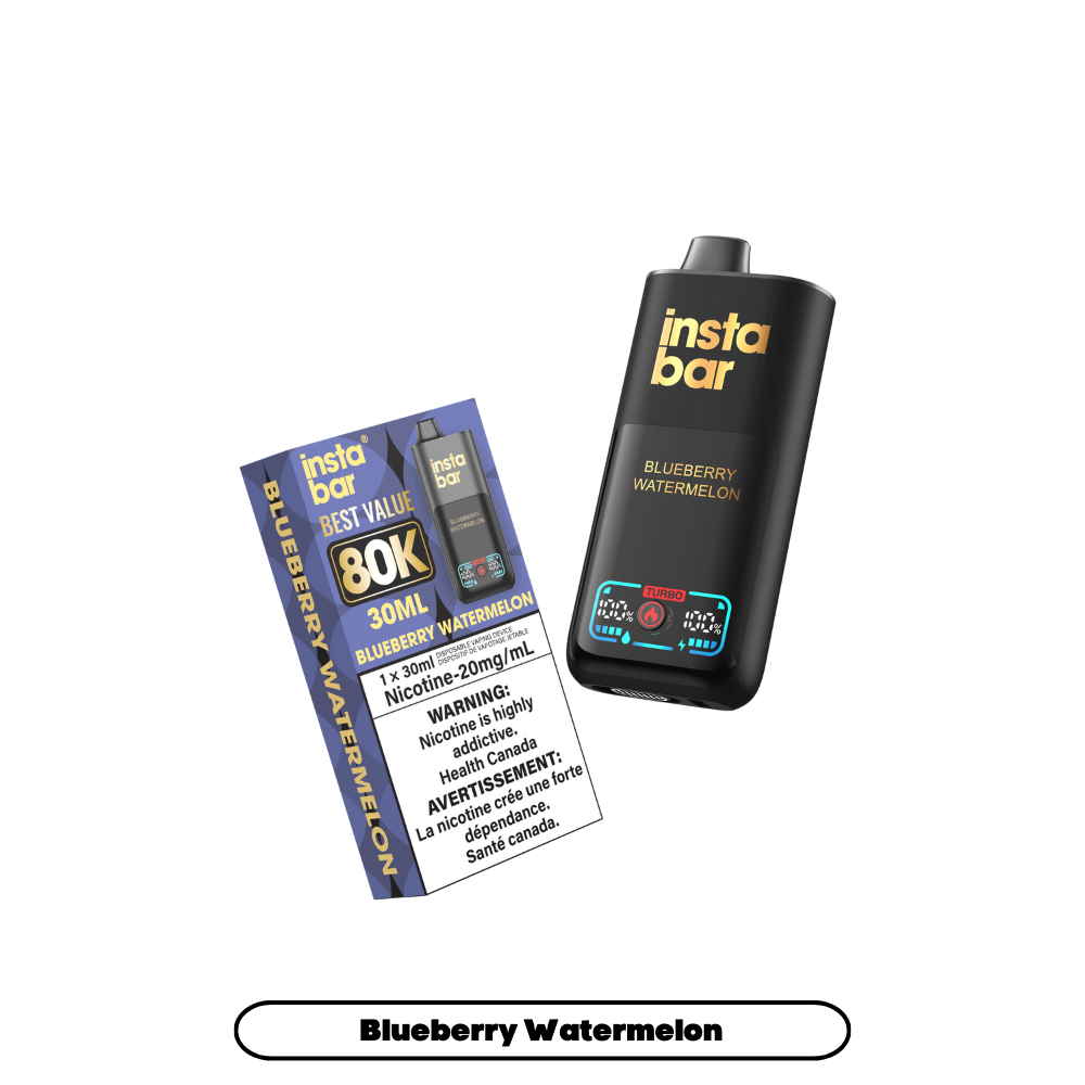 Insta Bar 80K Puffs - Blueberry Watermelon Rechargeable Disposable Vape 20Mg