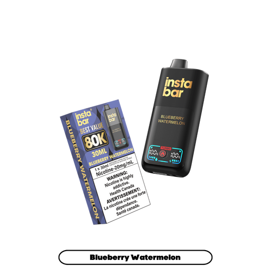 Insta Bar 80K Puffs - Blueberry Watermelon Rechargeable Disposable Vape 20Mg