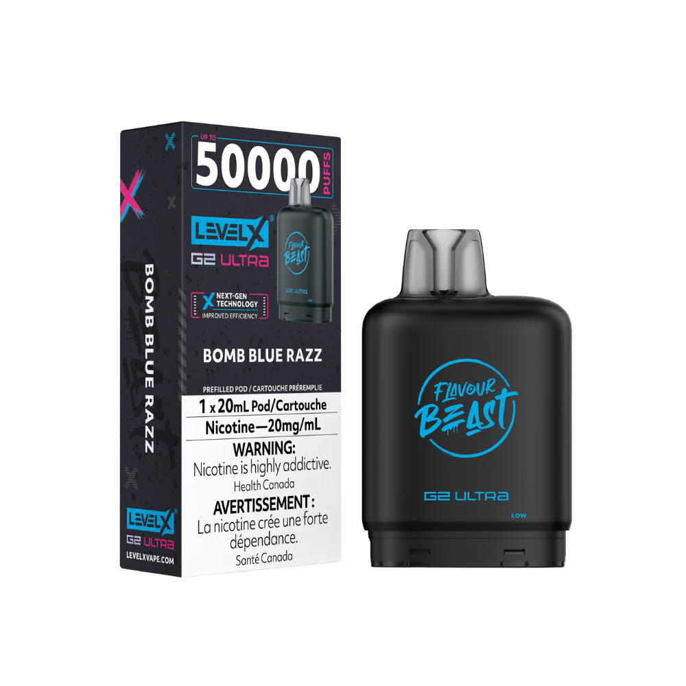 Flavour Beast Level X G2 Ultra 50K (Prefilled Pods) -  Bomb Blue Razz