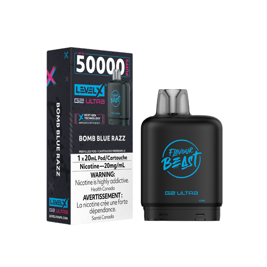 Flavour Beast Level X G2 Ultra 50K (Prefilled Pods) -  Bomb Blue Razz