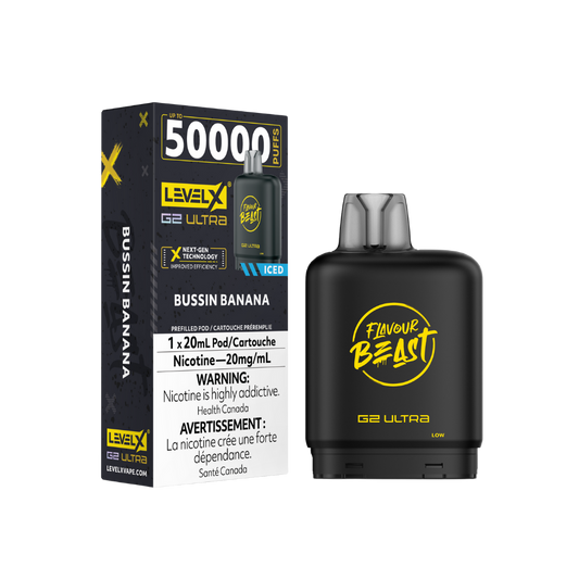 Flavour Beast Level X G2 Ultra 50K (Prefilled Pods) -  Bussin Banana Iced