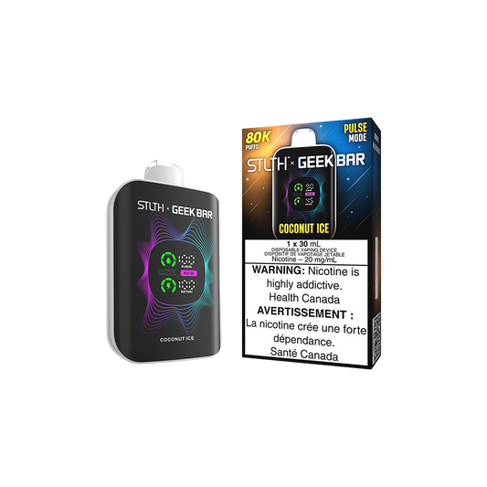 Stlth X Geek Bar - Vape jetable rechargeable Noix de Coco Glacée 20Mg