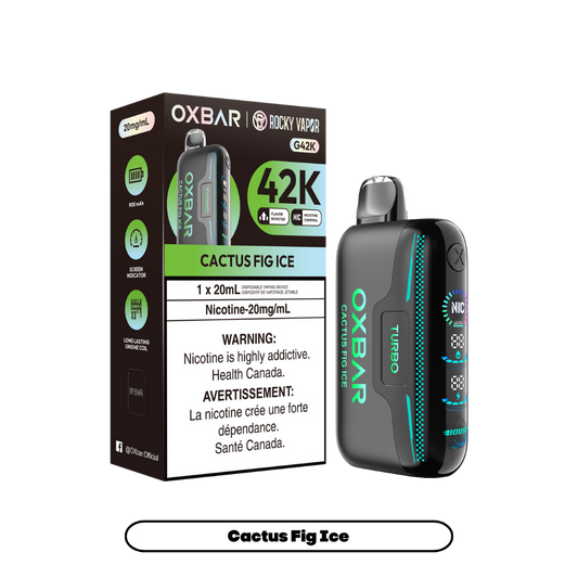 Oxbar Rocky Vapor G42k Cactus Fig Ice 42K Puffs Adjustable Nicotine Rechargeable Disposable Vape 20Mg