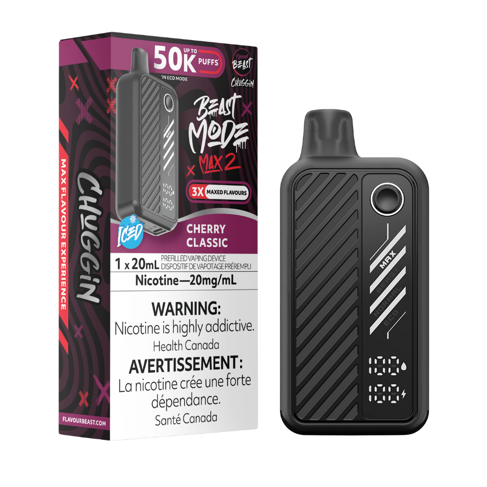 Flavour Beast Mode Max 2 50K bouffées Cerise Classique Glacé Vape jetable rechargeable 20Mg