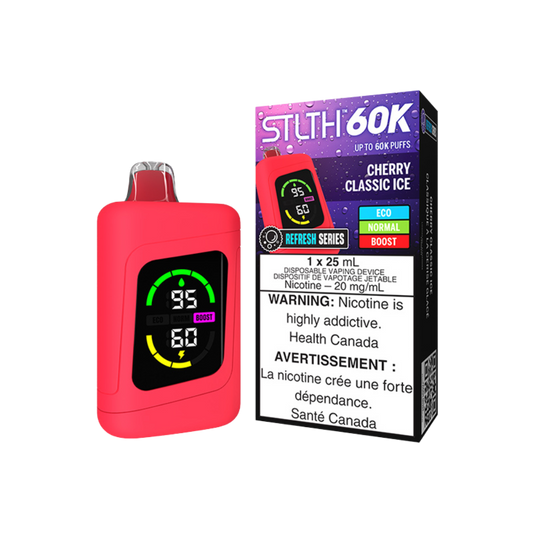 STLTH 60K Puffs - Cherry Classic Ice Rechargeable Disposable Vape 20Mg