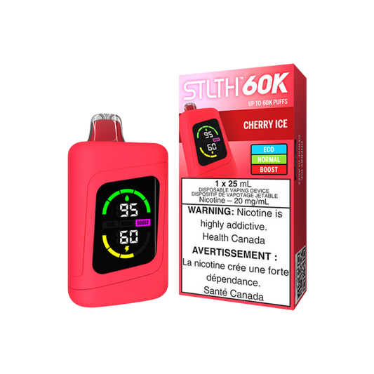 STLTH 60K Puffs - Cherry Ice Rechargeable Disposable Vape 20Mg