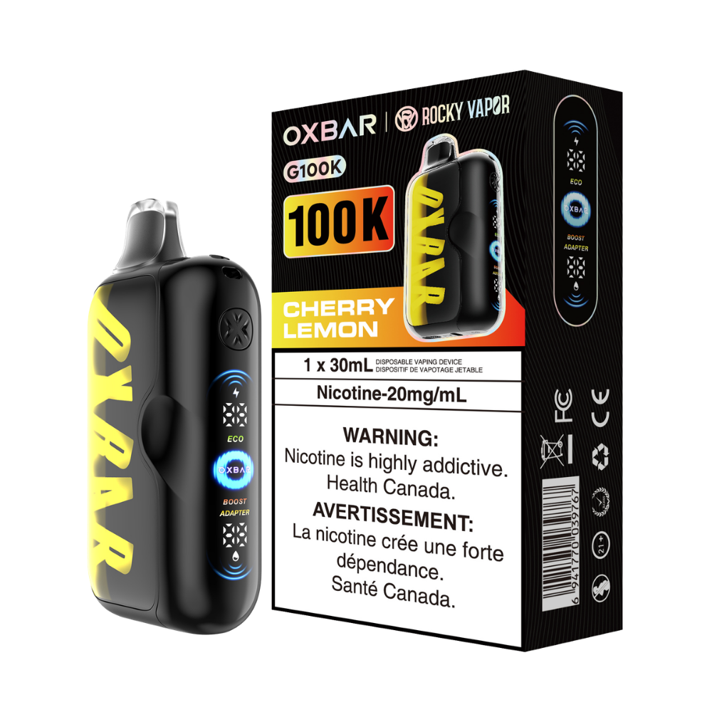 Oxbar Rocky Vapor G100k Cerise Citron Vape Jetable Rechargeable 20Mg