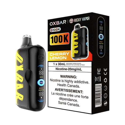 Oxbar Rocky Vapor G100k Cherry Lemon Rechargeable Disposable Vape 20Mg