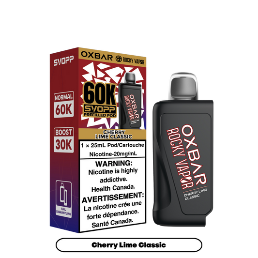 Svopp Oxbar Rocky Vapor 60K bouffées (Pods préremplis) - Cerise Citron vert Classique