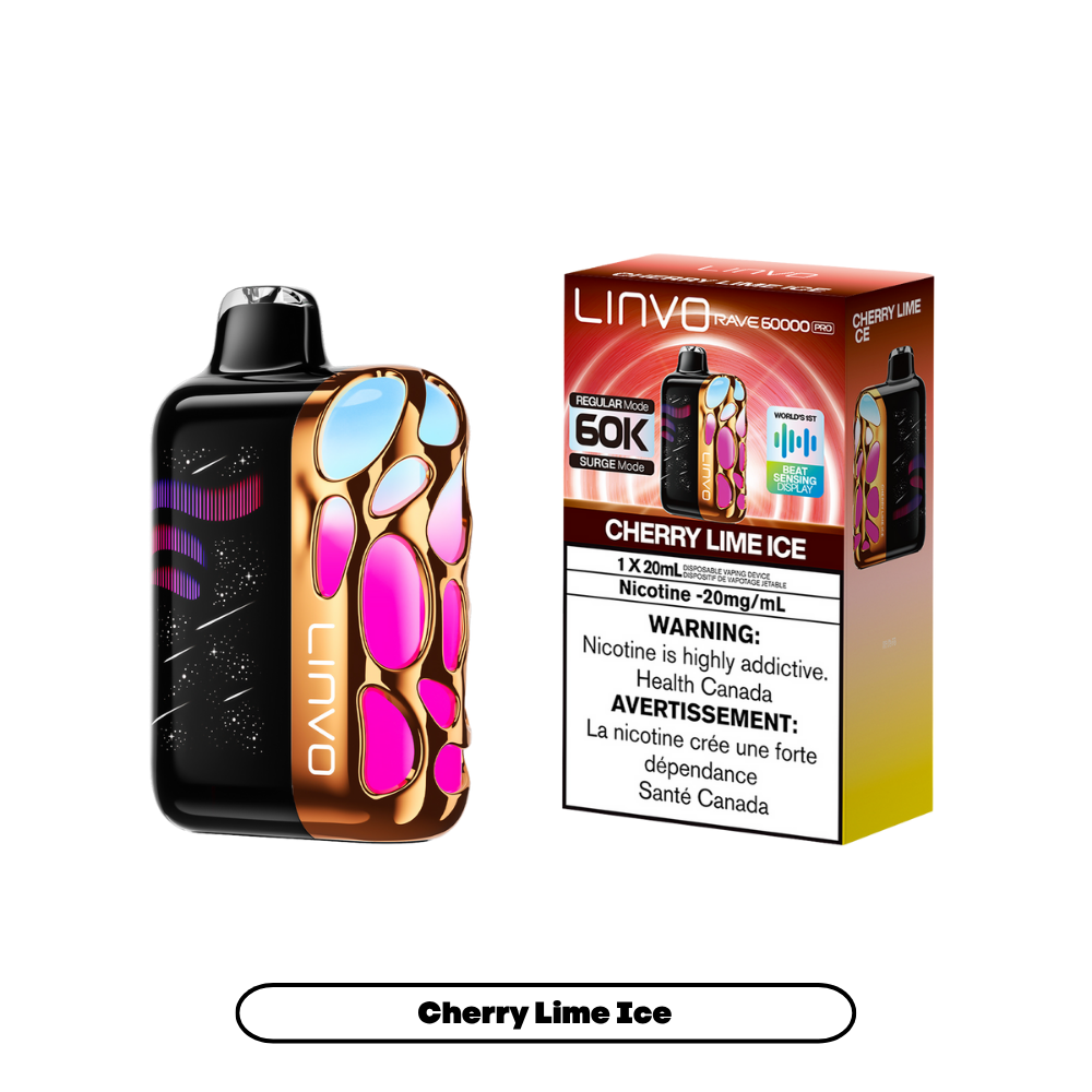 Linvo Rave 60000 Puffs - Cherry Lime Ice Rechargeable Disposable Vape 20Mg