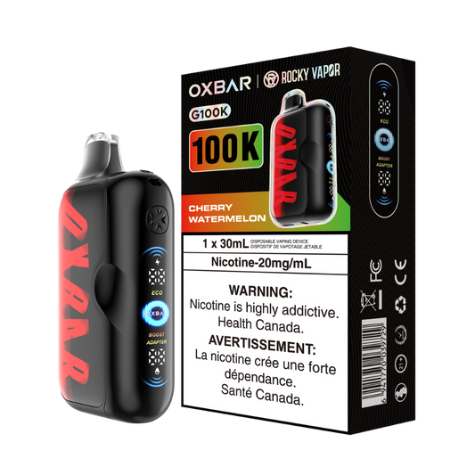 Oxbar Rocky Vapor G100k Cherry Watermelon Rechargeable Disposable Vape 20Mg
