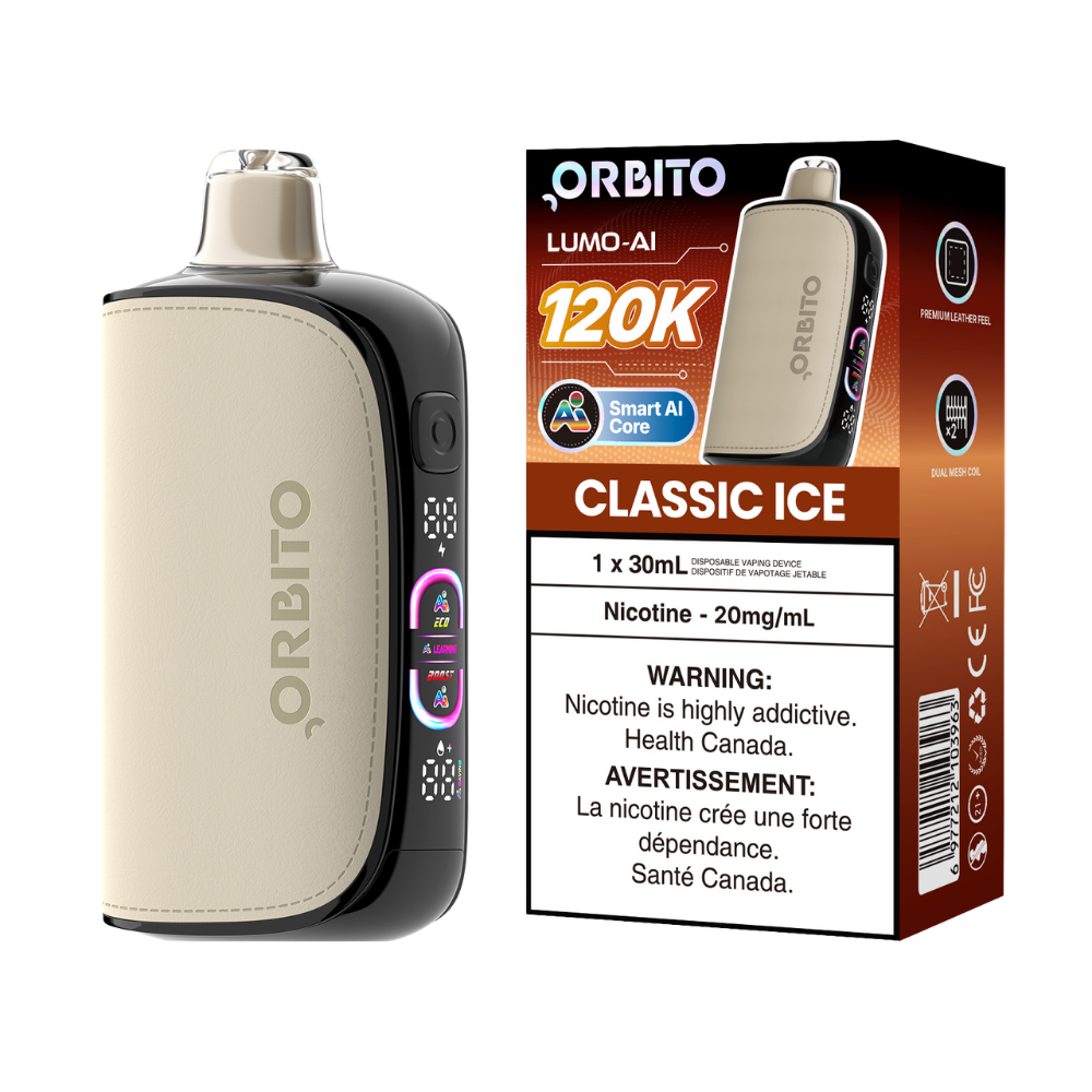 Orbito Lumo AI 120k Puffs Classic Ice Rechargeable Disposable Vape 20Mg