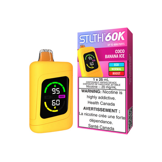 STLTH 60K Puffs - Coco Banana Ice Rechargeable Disposable Vape 20Mg