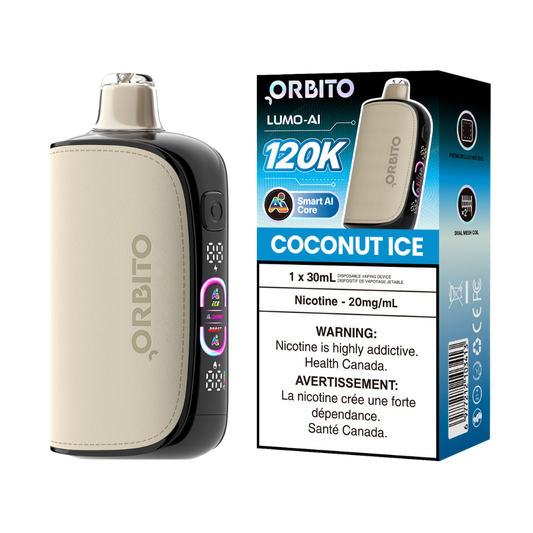 Orbito Lumo AI 120 000 bouffées Vape jetable rechargeable Noix de coco glacée 20 mg