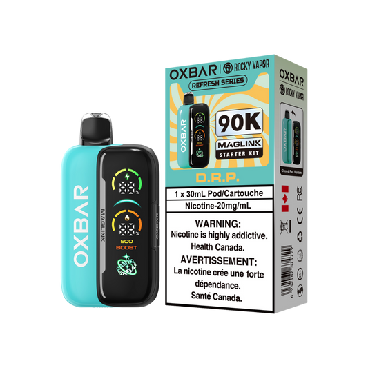 Kit de démarrage Oxbar Rocky Vapor Maglink 90K bouffées - D.R.P. Vape jetable rechargeable/système de pod fermé 20Mg
