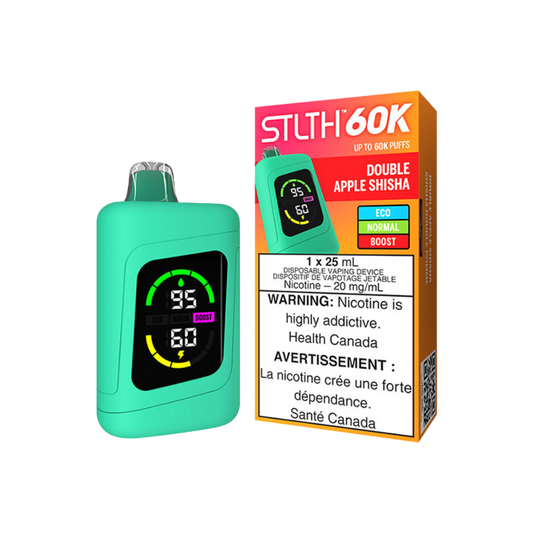 STLTH 60K Puffs - Double Apple Shisha Rechargeable Disposable Vape 20Mg