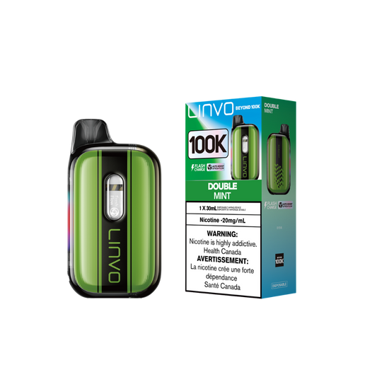 Linvo Beyond 100K - Double Mint Adjustable Wattage Rechargeable Disposable Vape 20Mg