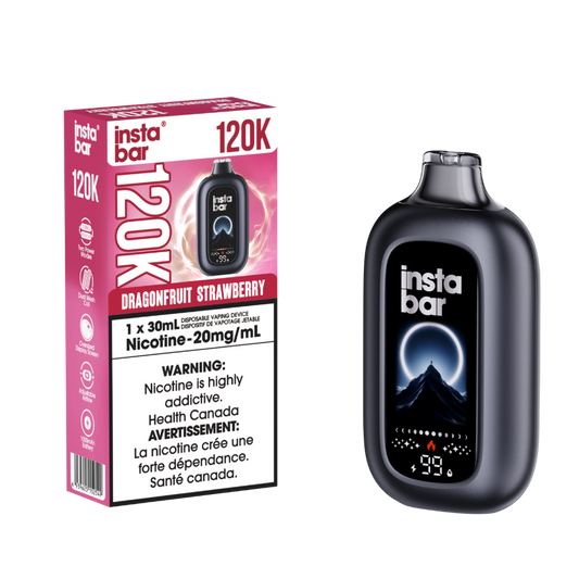 Insta Bar 120K - Dragonfruit Strawberry Rechargeable Disposable Vape 20Mg