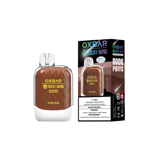 Oxbar Rocky Vapor G 8000 8000 Puffs Dub Dub Rechargeable Disposable Vape 20Mg