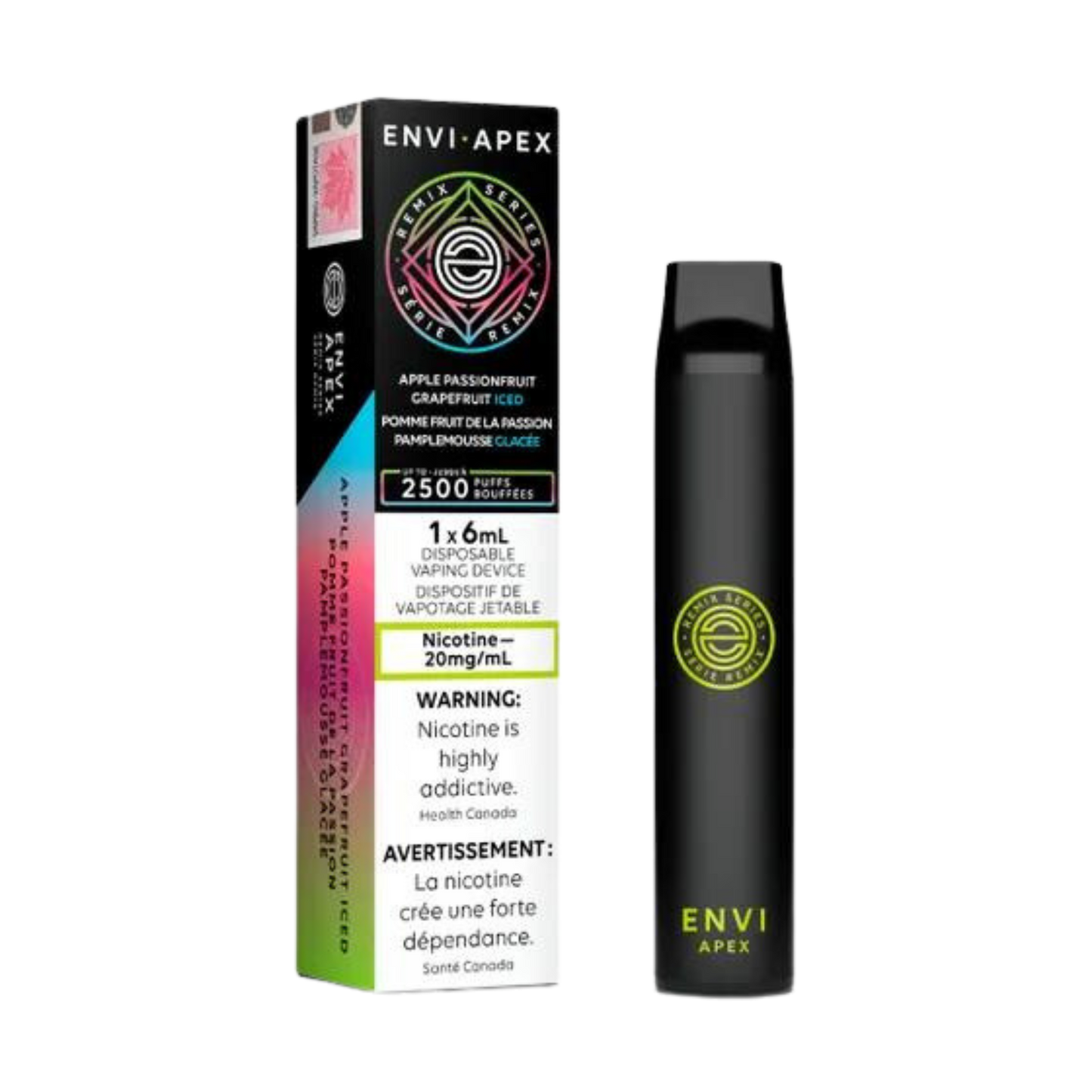 Envi APEX  2500 Puffs Apple Passionfruit Grapefruit Iced Disposable Vape  20Mg