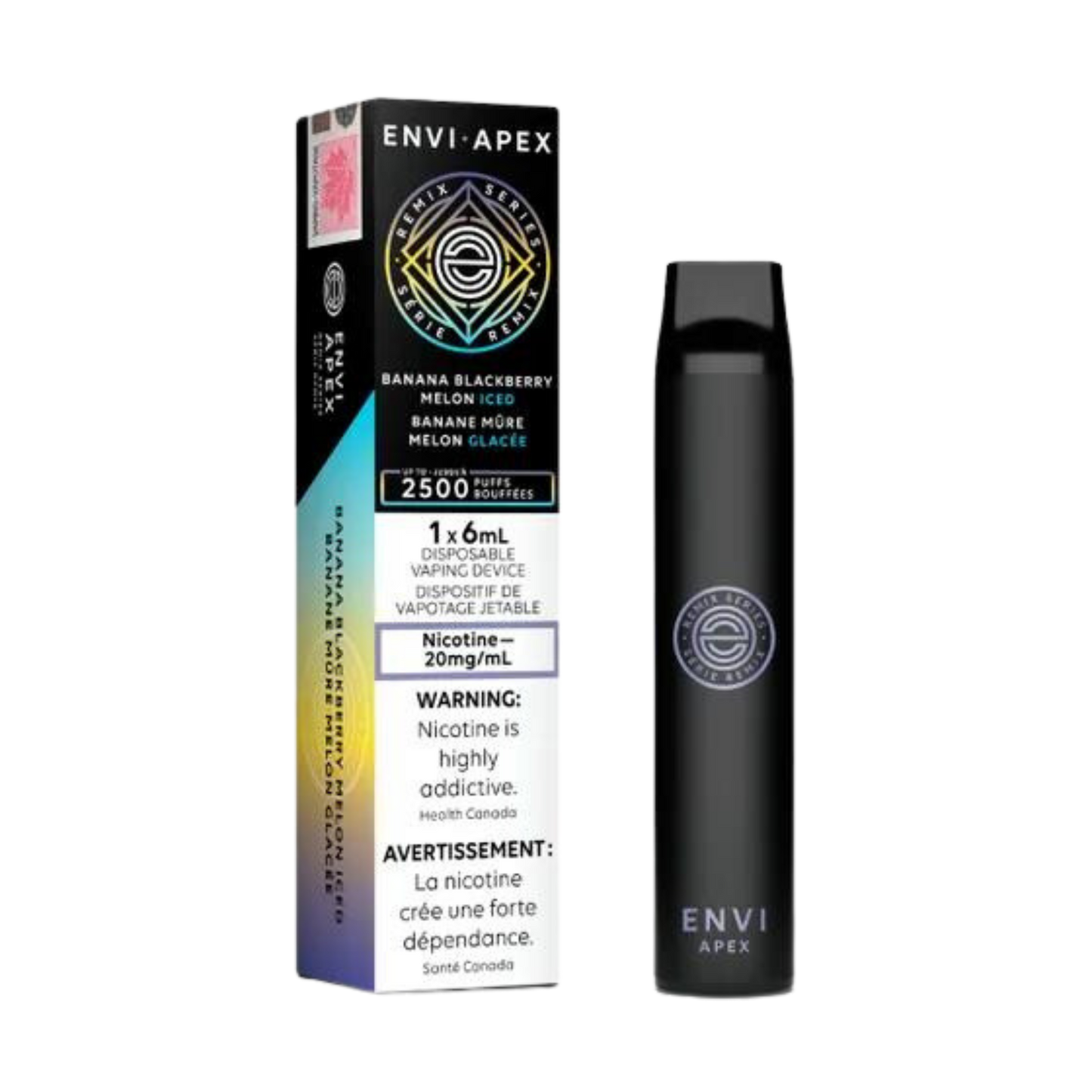 Envi APEX  2500 Puffs Banana Blackberry Melon Iced Disposable Vape  20Mg