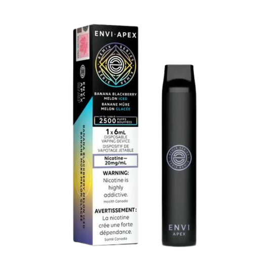 Envi APEX 2500 Puffs Banane Mûre Melon Vape Jetable Glacée 20Mg