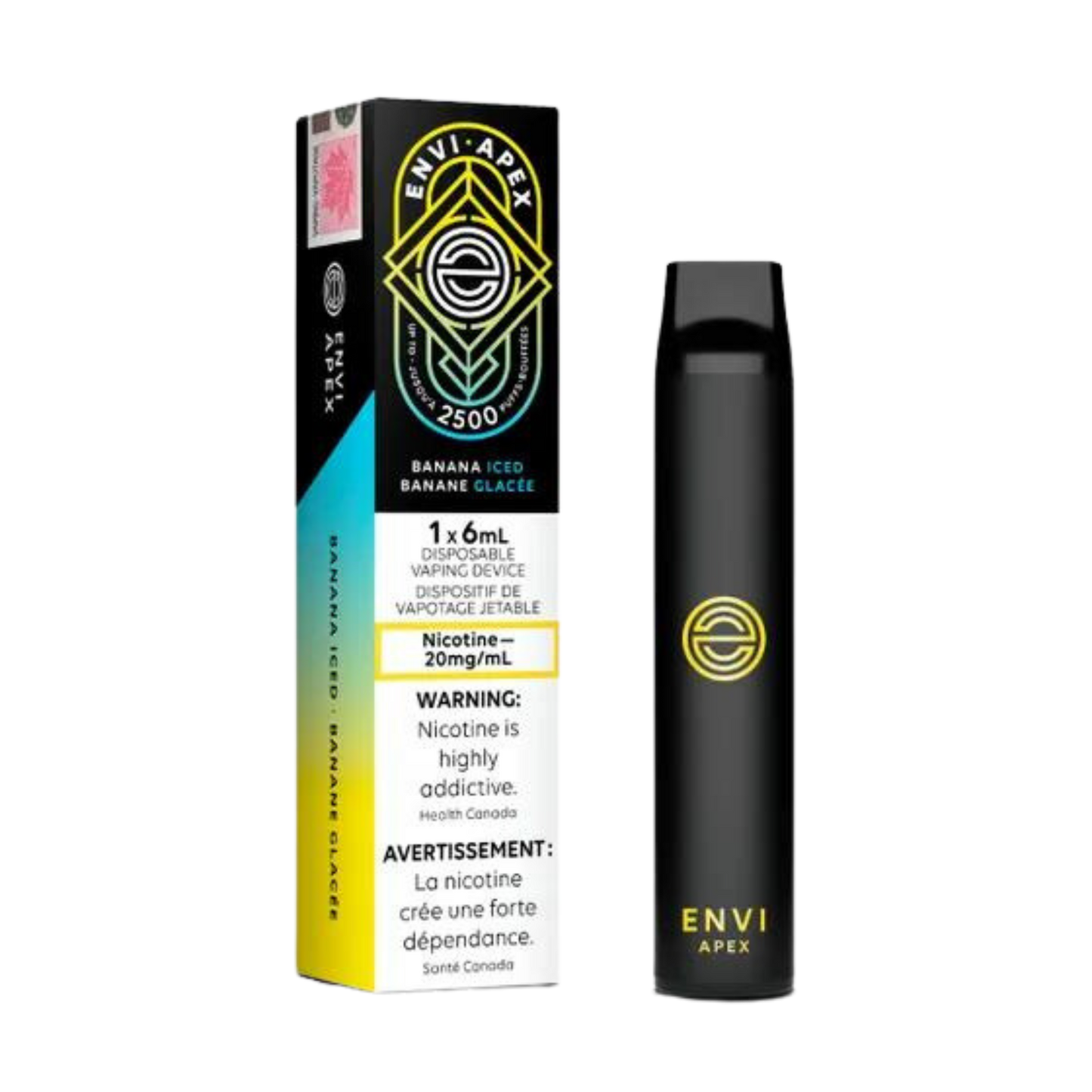 Envi APEX  2500 Puffs Banana Iced Disposable Vape  20Mg