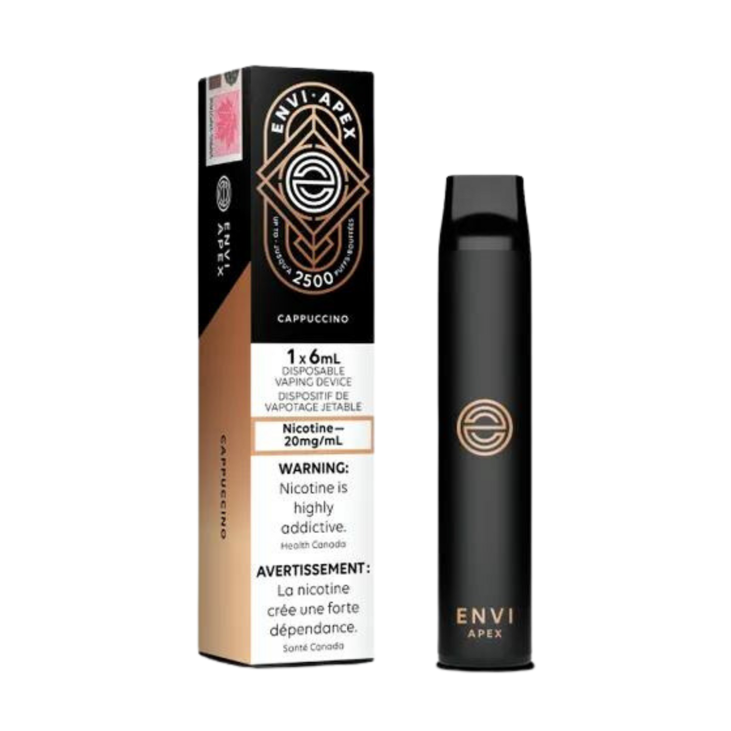 Envi APEX 2500 Puffs Cappuccino Vape jetable 20 mg