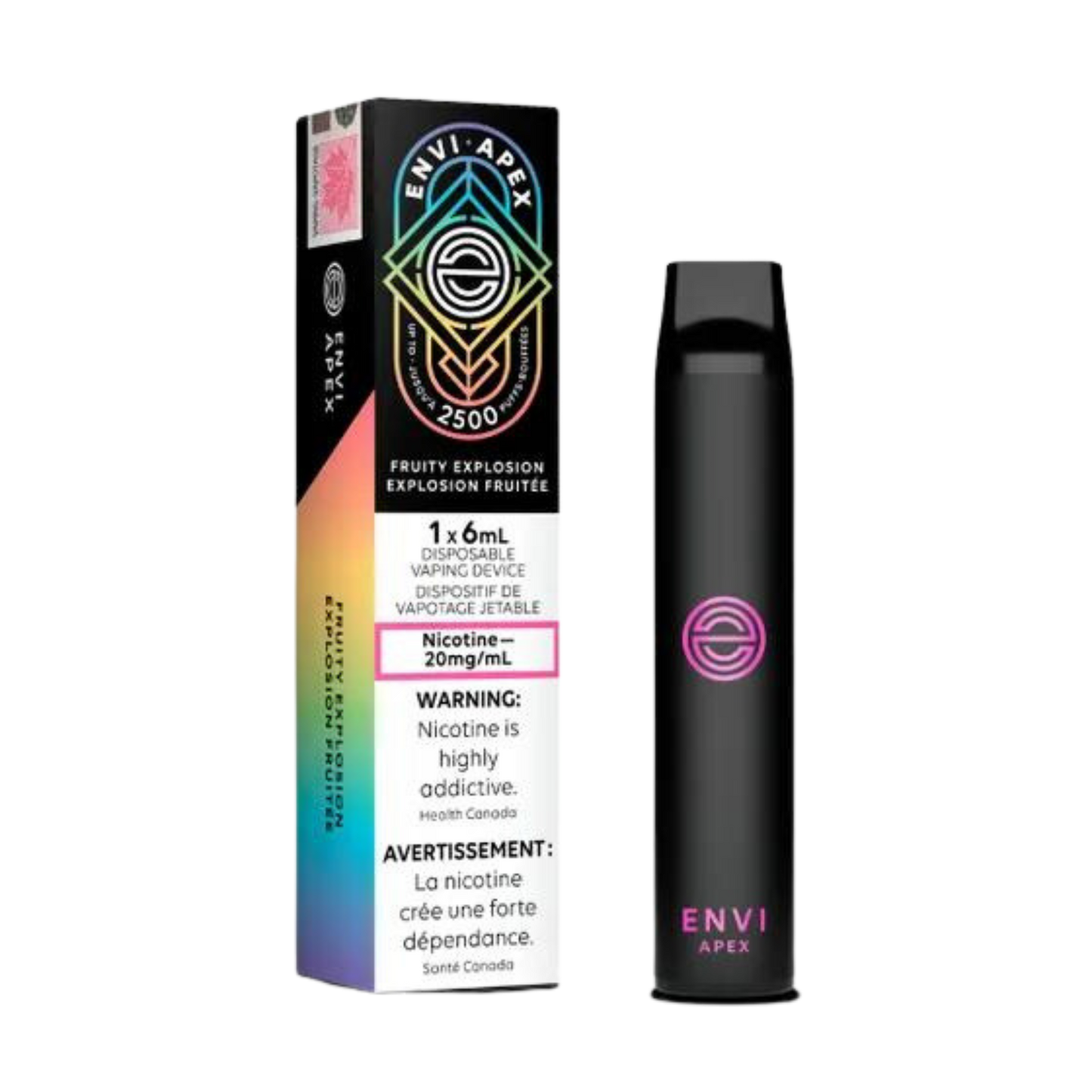 Envi APEX 2500 Puffs Fruity Explosion Vape jetable 20 mg