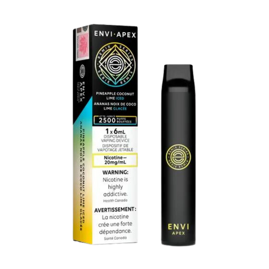 Envi APEX 2500 Puffs Ananas Noix de Coco Citron Vert Vape Jetable Glacée 20Mg