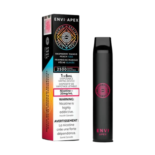 Envi APEX 2500 Puffs Framboise Mangue Pêche Iced Vape jetable 20Mg