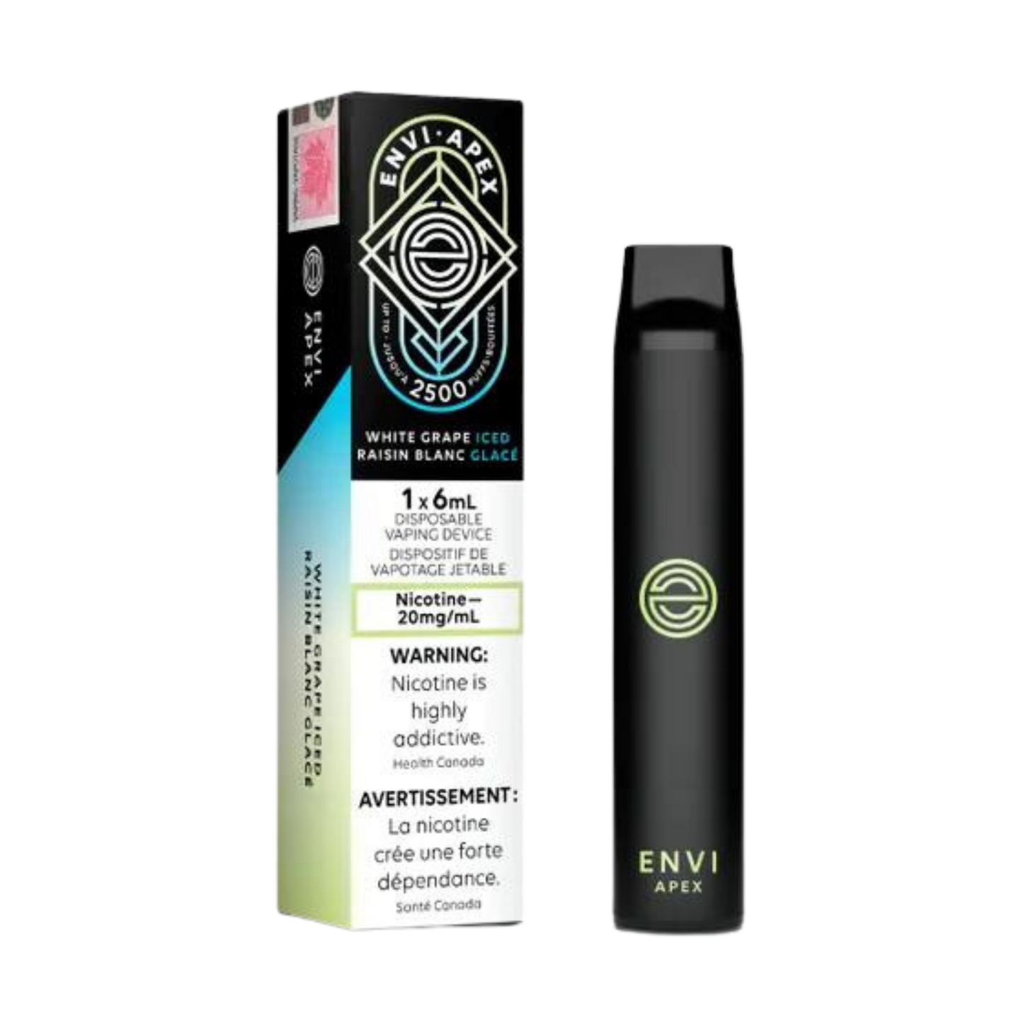 Envi APEX  2500 Puffs White Grape Iced Disposable Vape  20Mg