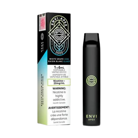 Envi APEX 2500 Puffs Vape jetable au raisin blanc glacé 20 mg