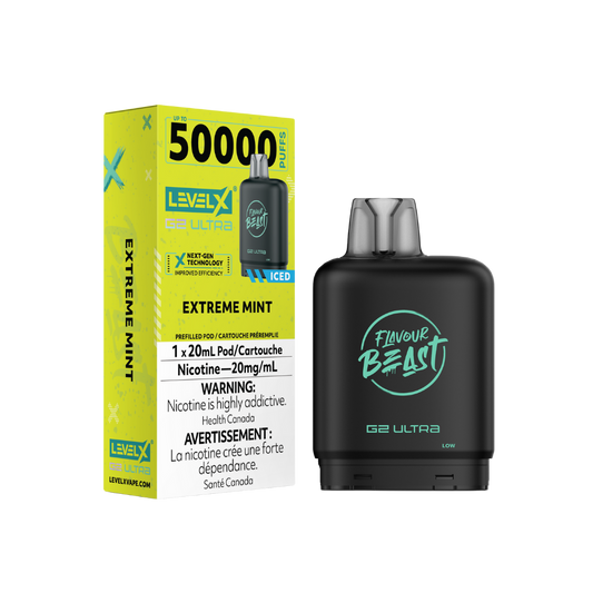 Flavour Beast Level X G2 Ultra 50K (Prefilled Pods) -  Extreme Mint Iced