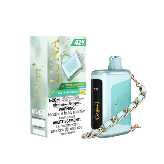Kraze Luna 42K Puffs Fab Fresh Mint Ice Rechargeable Disposable Vape 20Mg