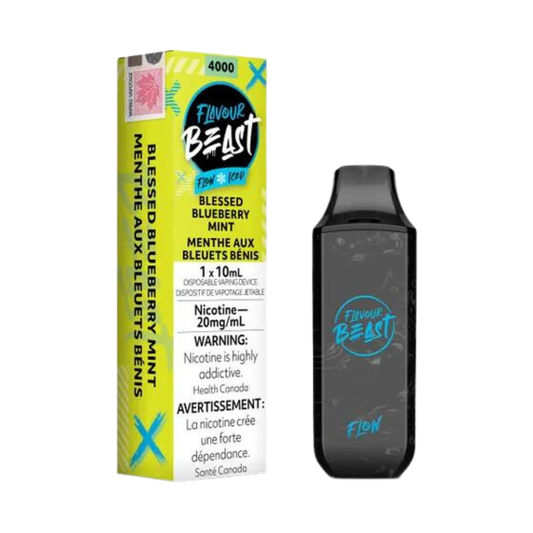 Saveur Beast Flow Iced 4000 Puffs Blessed Blueberry Mint Vape jetable rechargeable 20 mg