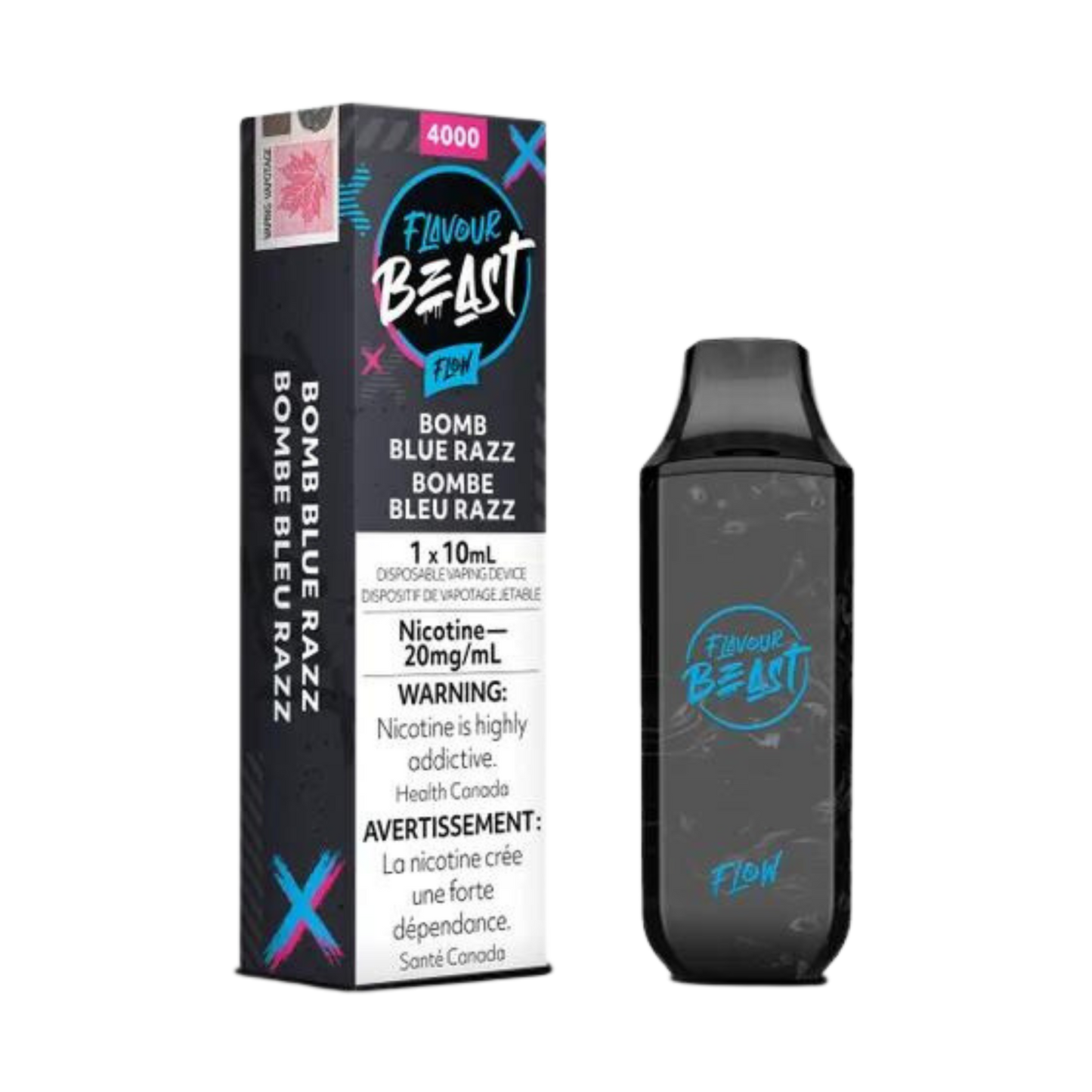 Flavour Beast Flow Iced 4000 Puffs Bomb Blue Razz Rechargeable Disposable Vape 20Mg