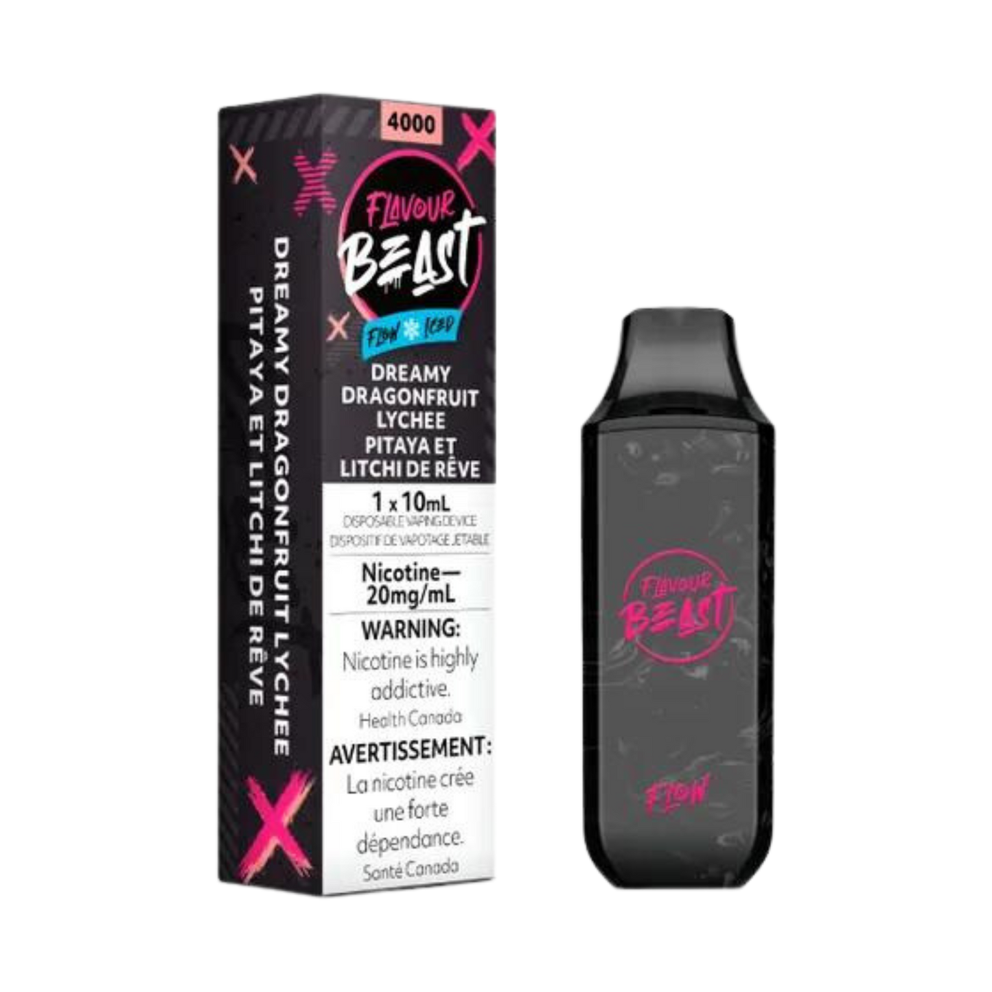 Flavour Beast Flow Iced  4000 Puffs Dreamy Dragonfruit Lychee Rechargeable Disposable Vape 20Mg