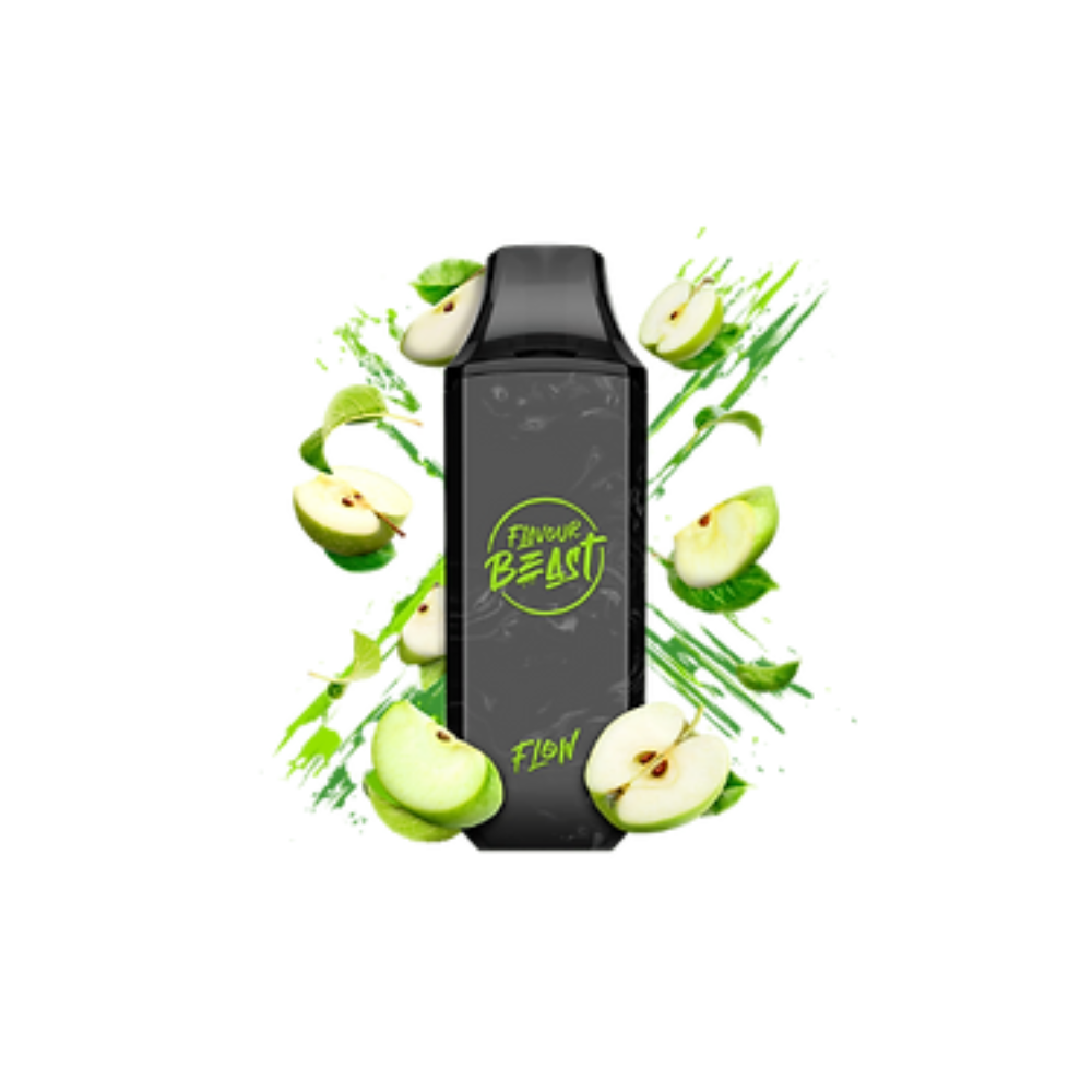 Flavour Beast Flow Iced  4000 Puffs  Gusto Green Apple  Rechargeable Disposable Vape  20Mg