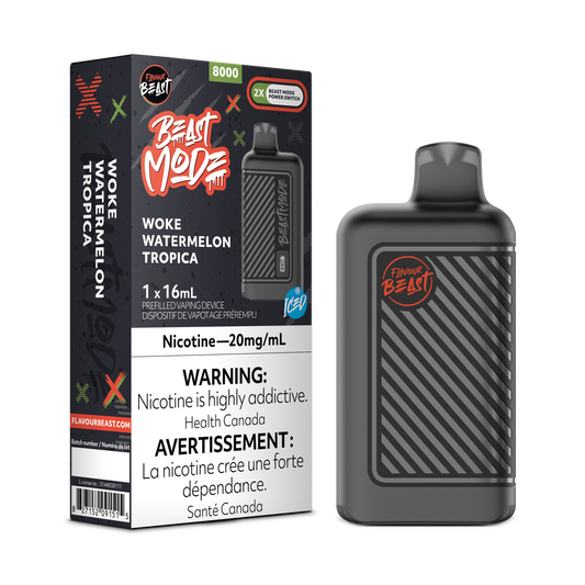 Flavour Beast 8k Beast Mode Woke Watermelon Tropica Disposable Vape 20Mg