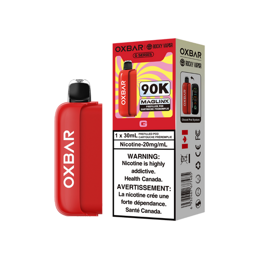 Oxbar Rocky Vapor Maglink Pod 90K bouffées - G Pods jetables préremplis 20Mg