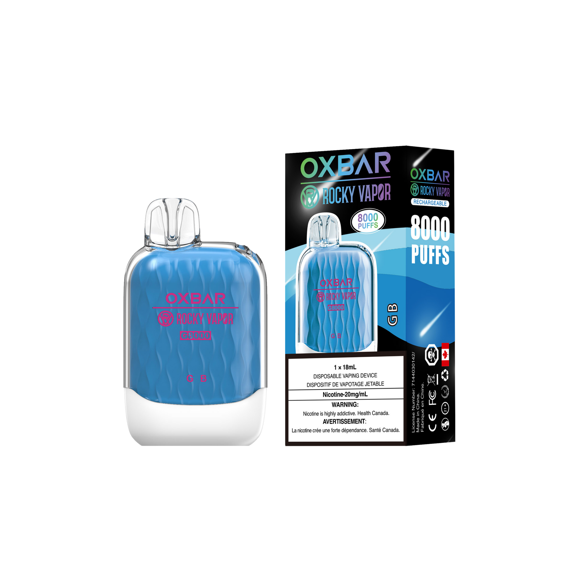 Oxbar Rocky Vapor G 8000 8000 Puffs GB Rechargeable Disposable Vape 20 ABC Vape Oxbar Rocky Vapor G 8000 8000 Puffs GB Rechargeable Disposable Vape 20 ABC Vape
