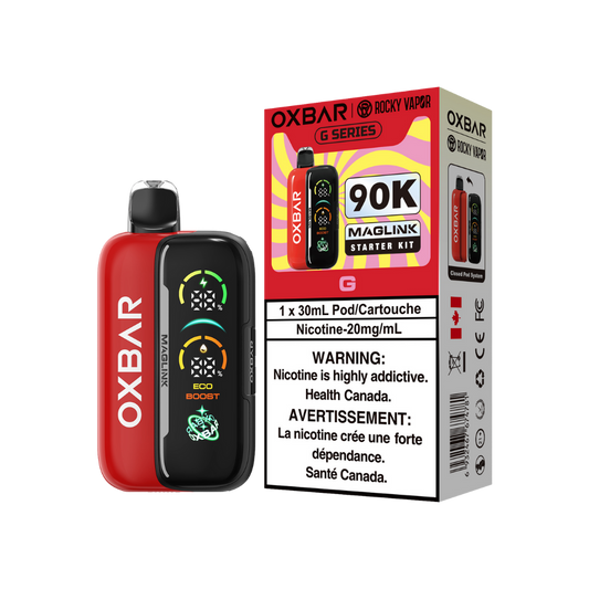 Kit de démarrage Oxbar Rocky Vapor Maglink 90K bouffées - G Vape rechargeable jetable/système fermé à pod 20Mg
