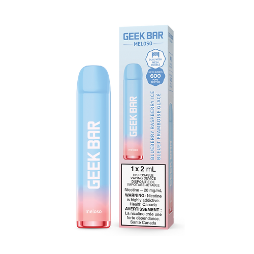 Geek Bar 600 Puffs  Blueberry Raspberry Ice  Disposable Vape 20Mg