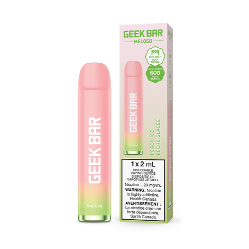 Geek Bar 600 Puffs  Peach Ice  Disposable Vape 20Mg