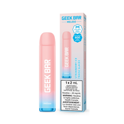 Geek Bar 600 Puffs  Strawberry Ice  Disposable Vape 20Mg